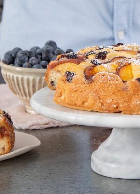 donal skehan clever chef peach and blueberry pound cake