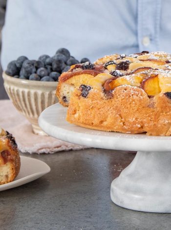 donal skehan clever chef peach and blueberry pound cake